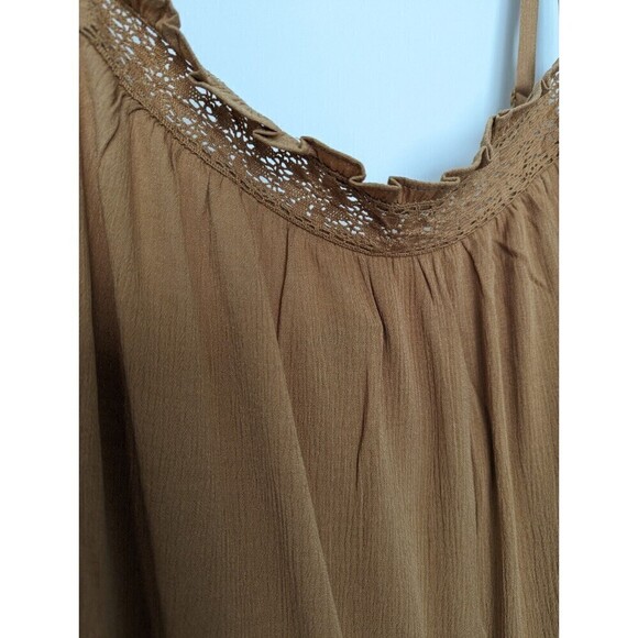 TORRID Gauzy Tank Top Womens Plus‎ Size 3X Tan Flowy Sleeveless Lace Boho NWT - Picture 5 of 11